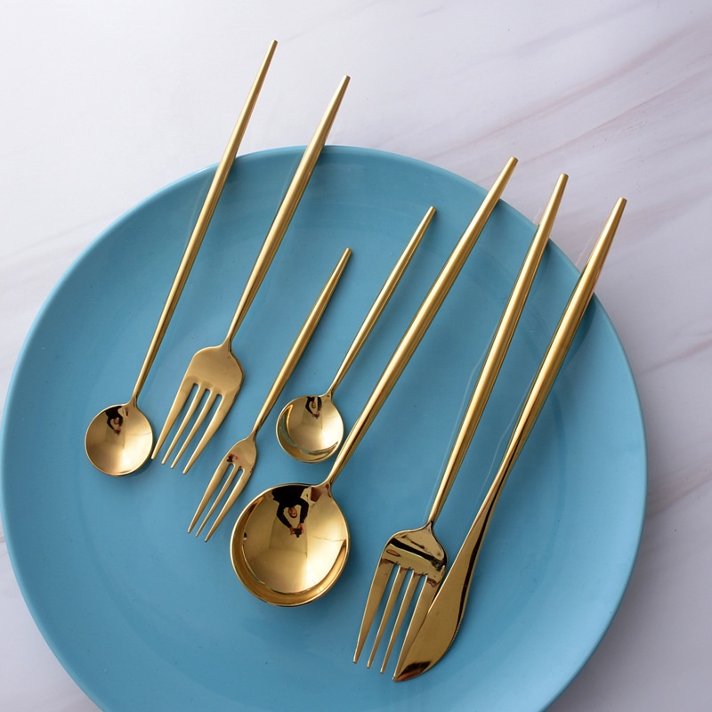 Bulk gold stainless steel cutlery for event and restaurant use