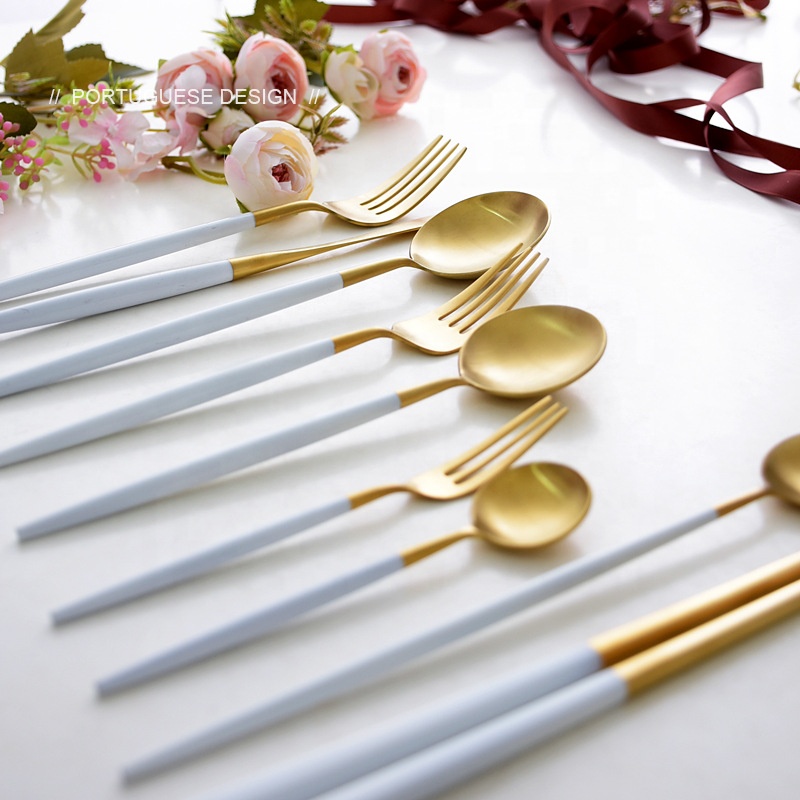 Bulk gold stainless steel cutlery for event and restaurant use