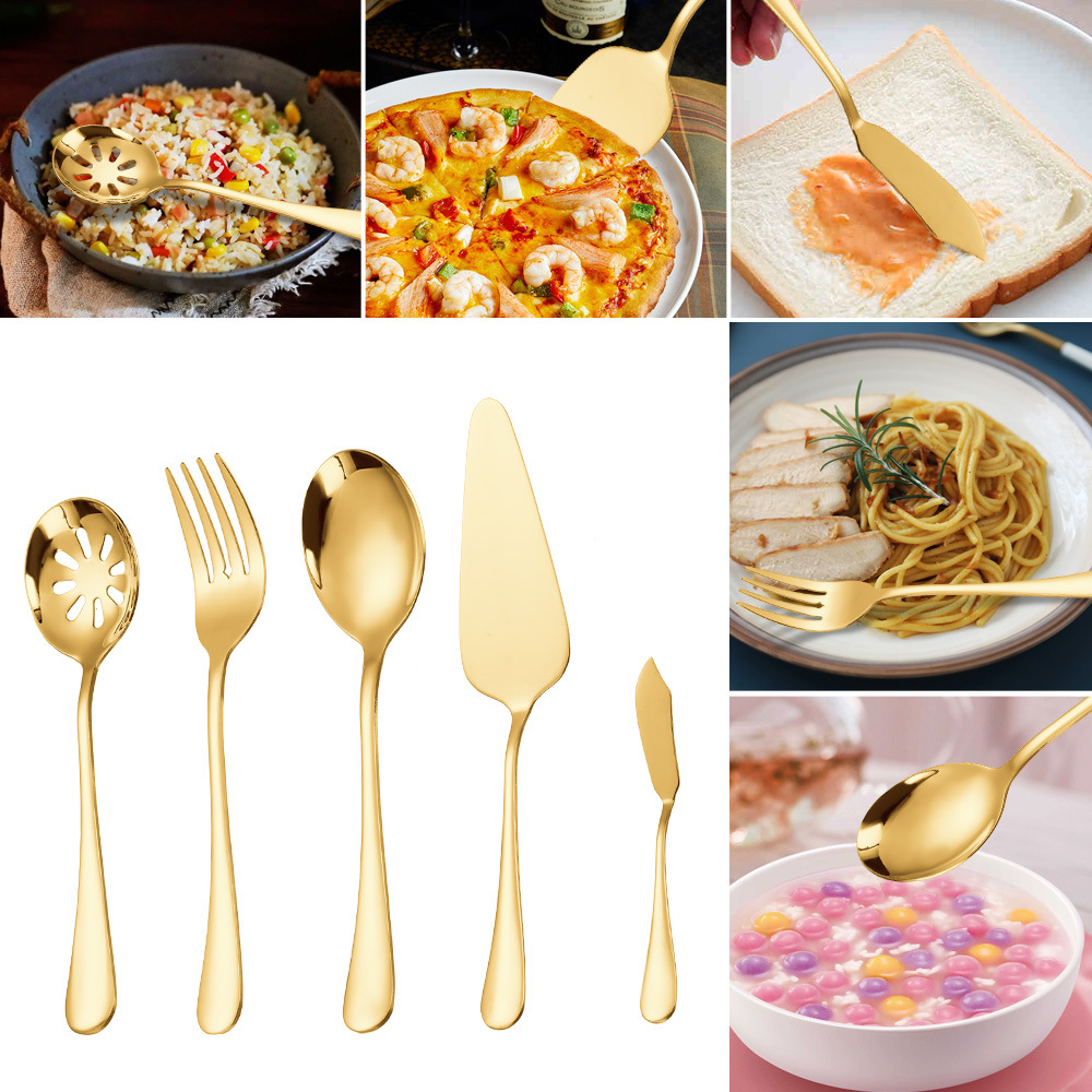 Bulk gold stainless steel cutlery for event and restaurant use
