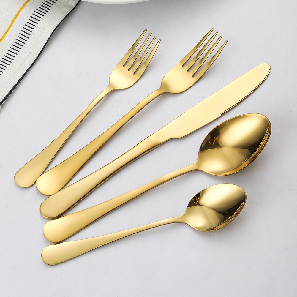 Bulk gold stainless steel cutlery for event and restaurant use