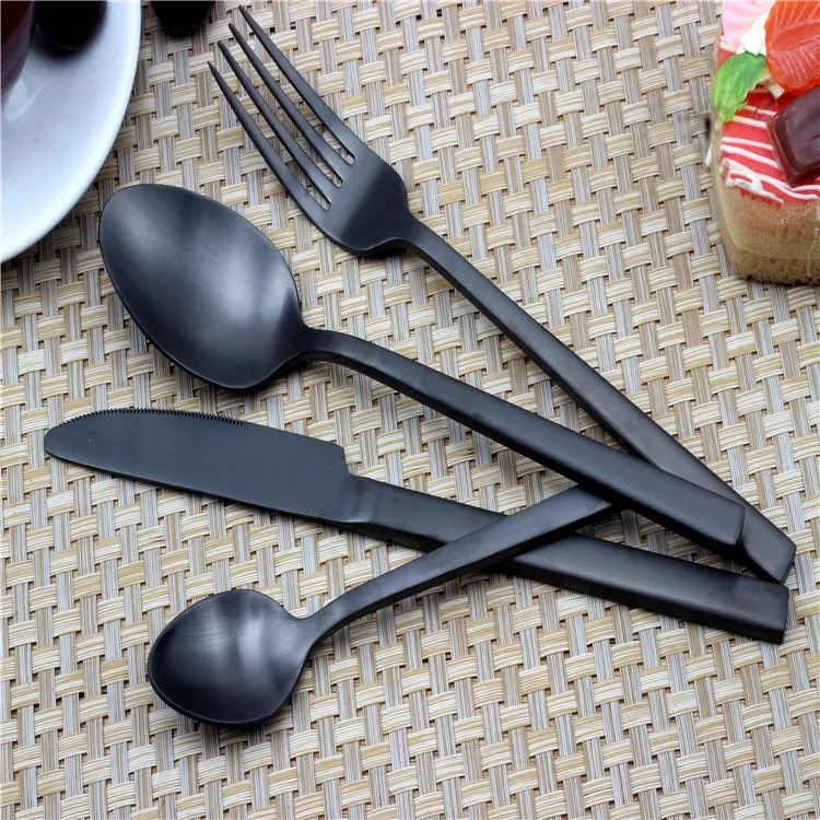 Black Stainless Steel Flatware Set – Modern Tableware Design