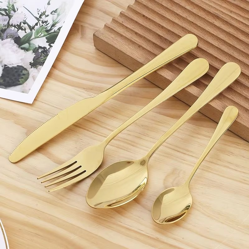 Stainless steel fork and knife cutlery set for hotel and party dining

