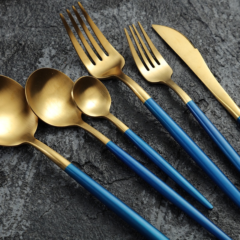 Wedding cutlery set with knife, fork, and spoon in polished stainless steel finish


