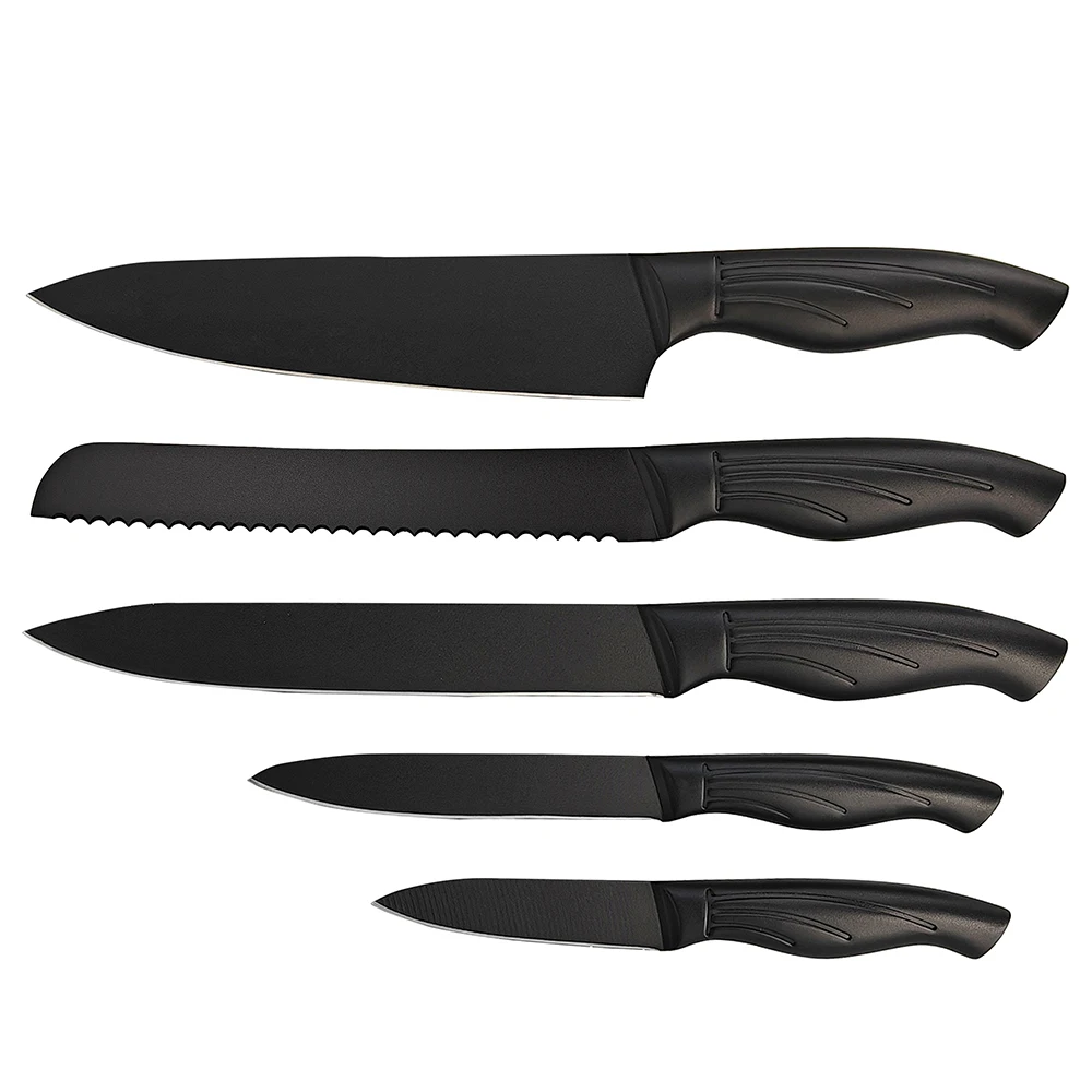  Stainless Steel Kitchen Knife Set with Chef, Slicing, Utility, and Paring Knives

