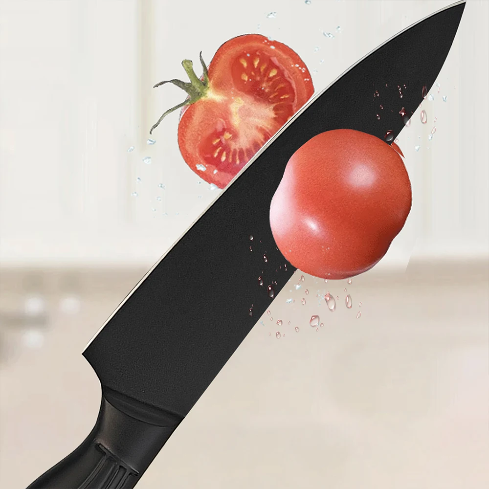  Stainless Steel Kitchen Knife Set with Chef, Slicing, Utility, and Paring Knives

