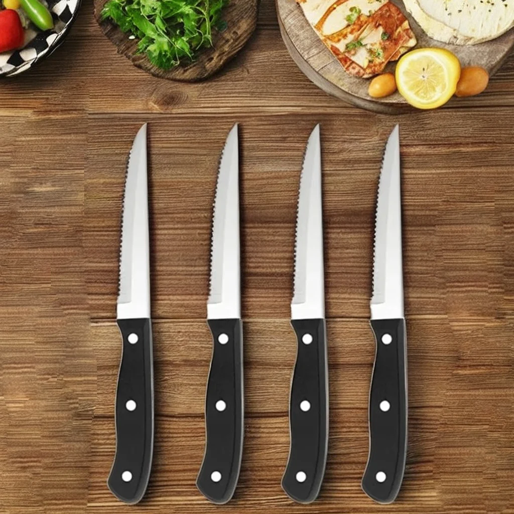 German Style Steak Knife Set with Serrated Edge