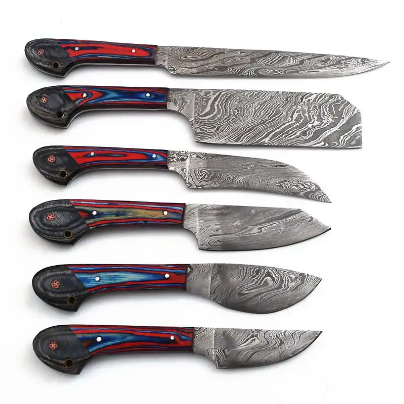 Damascus Steel Chef Knife Set with Ergonomic Handles