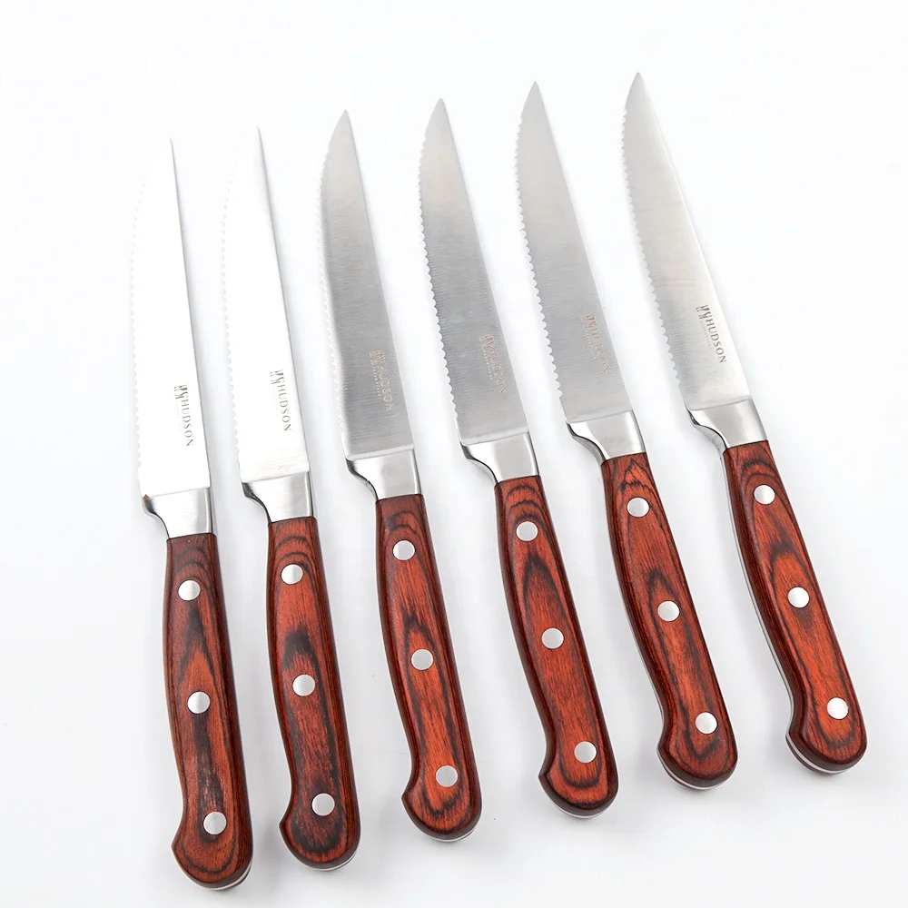 Stainless Steel Steak Knife with Serrated Edge for Kitchen Use