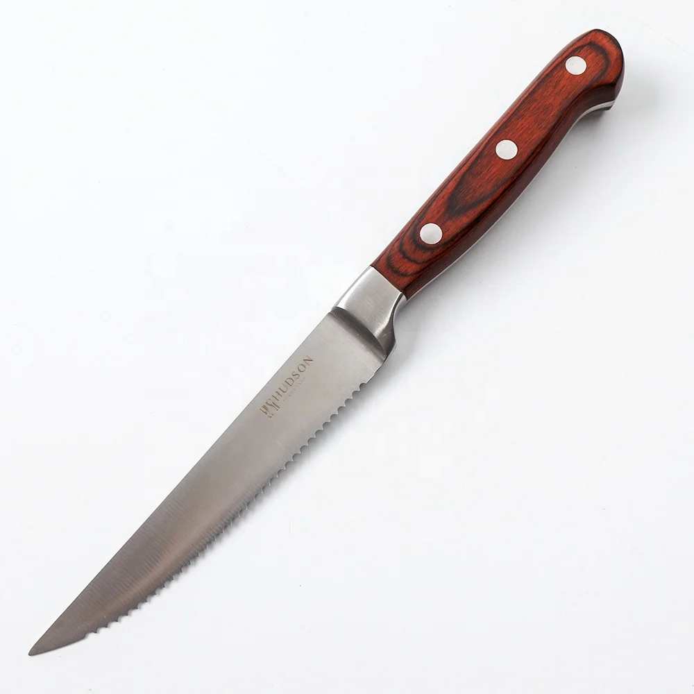 Stainless Steel Steak Knife with Serrated Edge for Kitchen Use