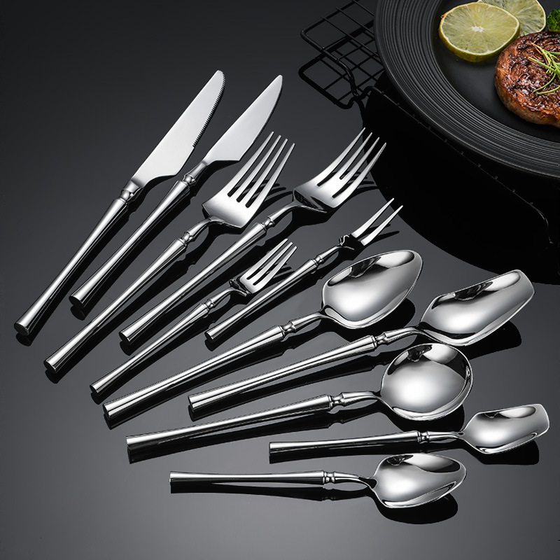 Premium gold stainless steel cutlery set for restaurant and home use

