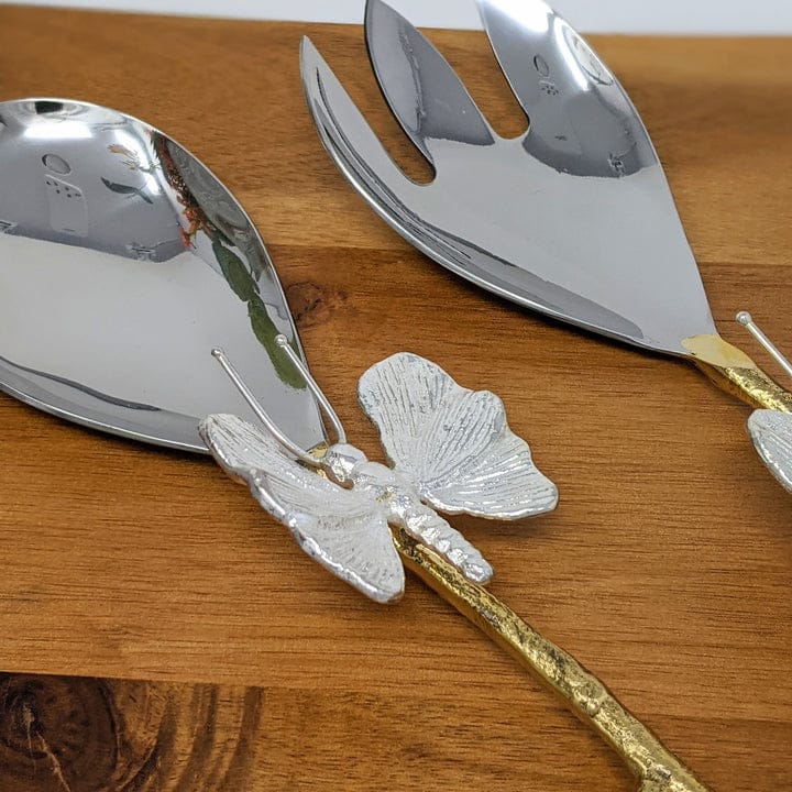 Stainless steel fork and spoon set with modern ergonomic design

