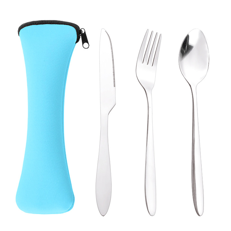 Stainless steel fork and spoon set with modern ergonomic design

