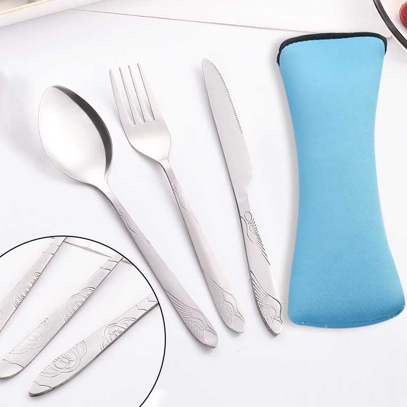 Stainless steel fork and spoon set with modern ergonomic design

