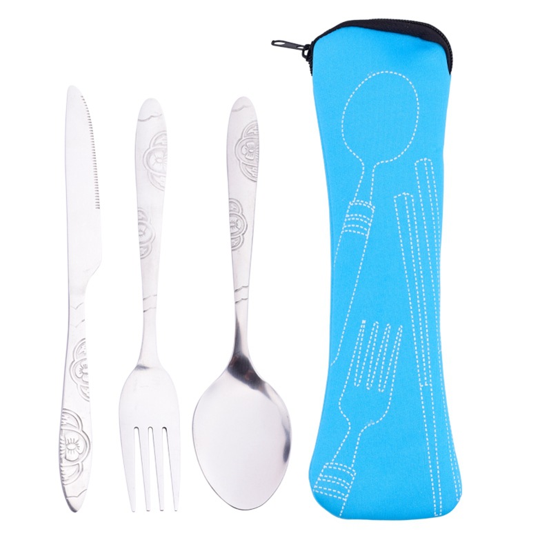 Stainless steel fork and spoon set with modern ergonomic design

