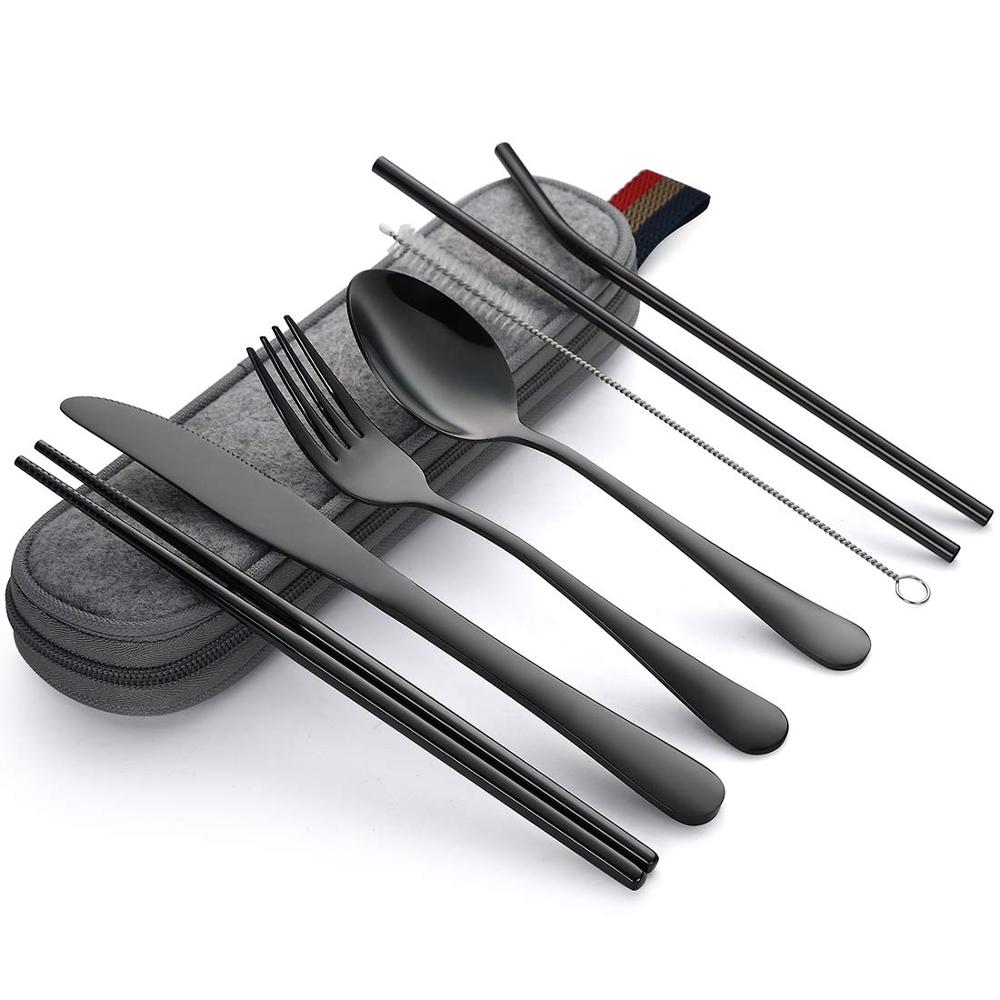 Stainless steel hotel cutlery set with knife, fork, and spoon in polished finish