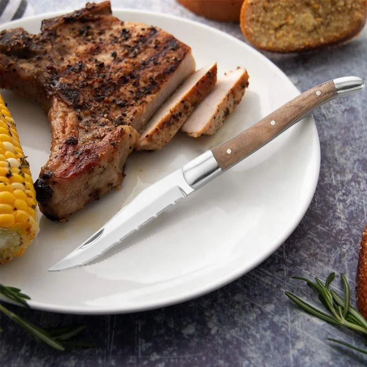 Laguiole Serrated Steak Knife with Stainless Steel Blade