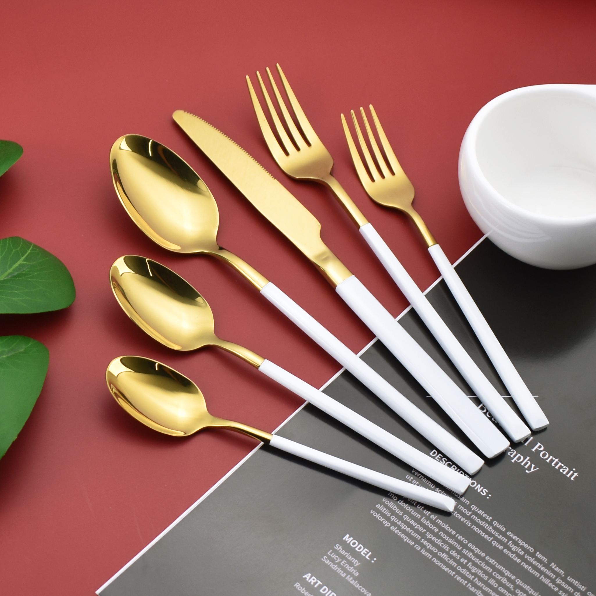 Affordable thickened 410 stainless steel cutlery set for commercial use

