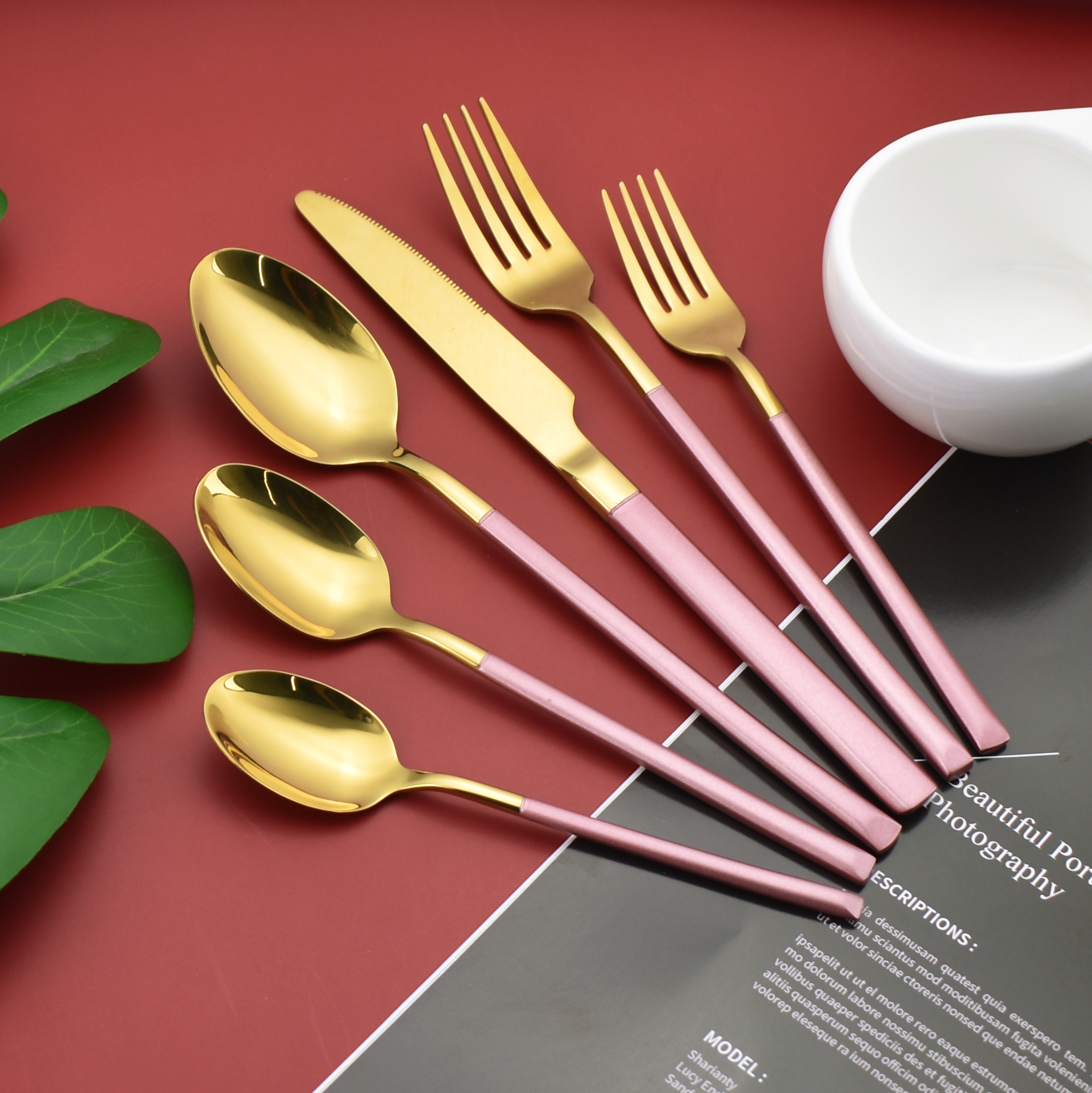 Affordable thickened 410 stainless steel cutlery set for commercial use

