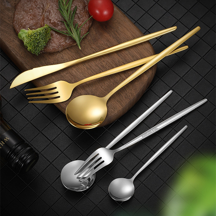 Gold Plated Stainless Steel Cutlery Set - 10 Pieces