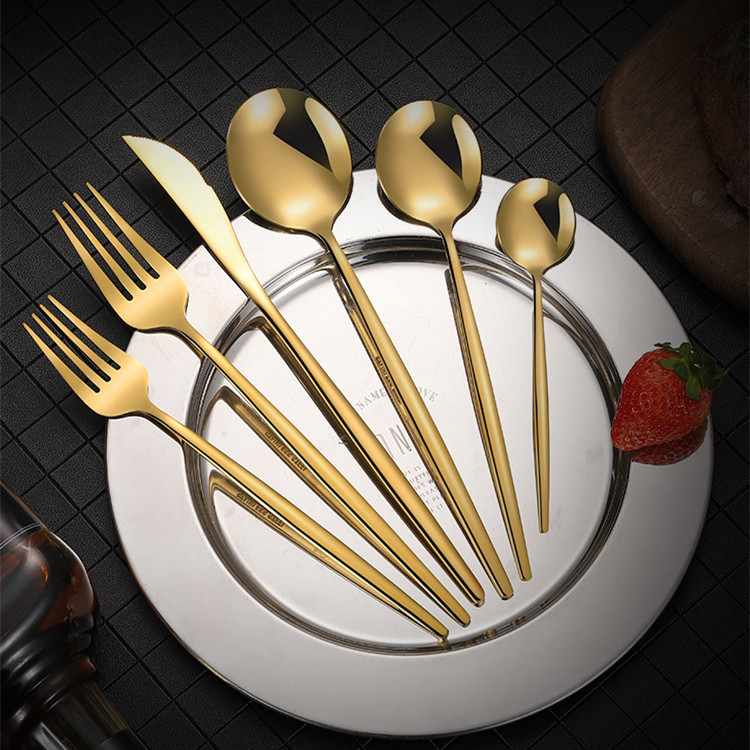 Gold Plated Stainless Steel Cutlery Set - 10 Pieces
