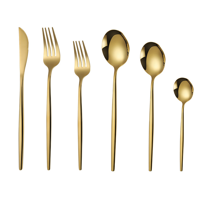 Gold Plated Stainless Steel Cutlery Set - 10 Pieces