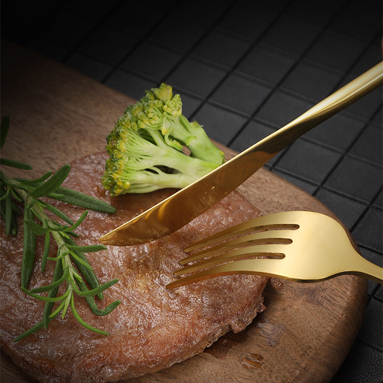 Gold Plated Stainless Steel Cutlery Set - 10 Pieces