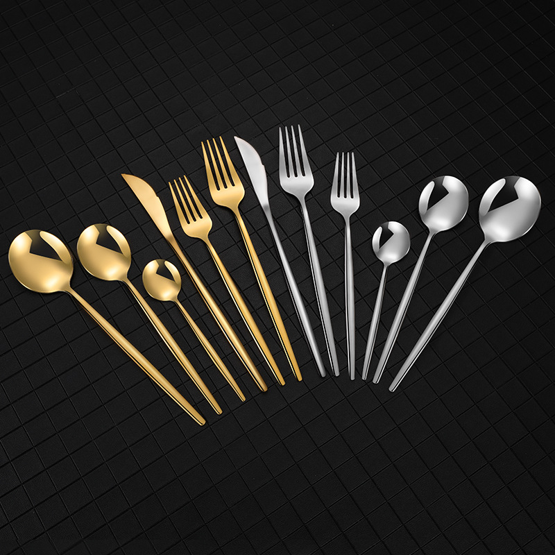 Gold Plated Stainless Steel Cutlery Set - 10 Pieces