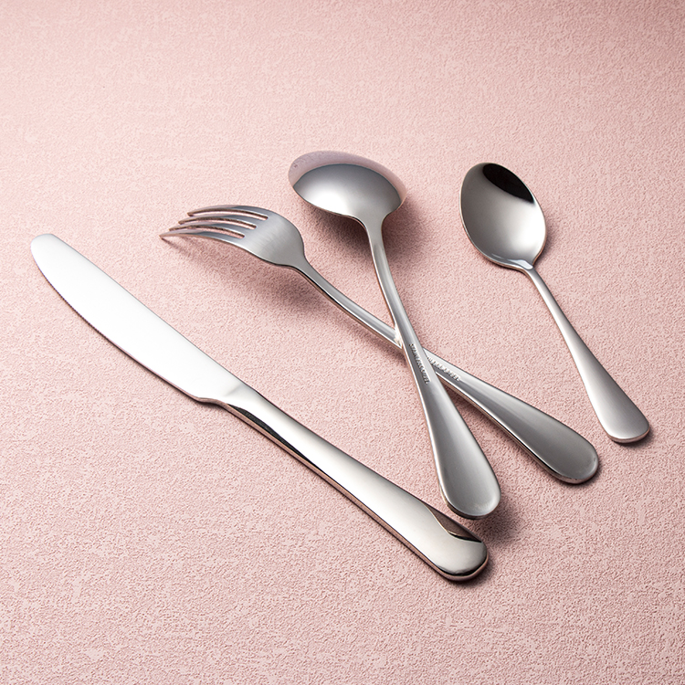 Luxury mirror-polished stainless steel cutlery set with elegant classic design

