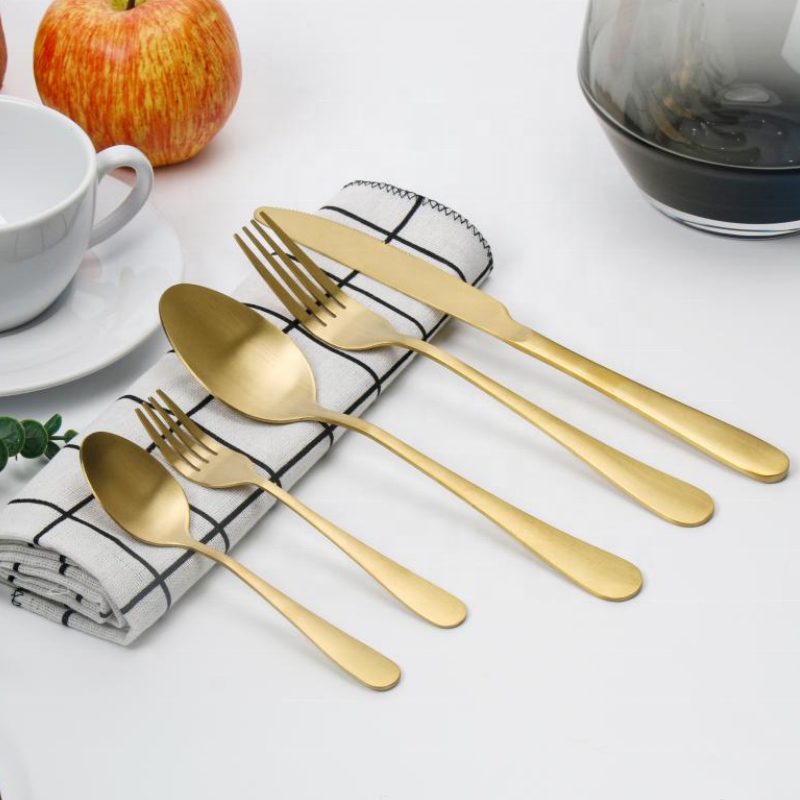 Luxury mirror-polished stainless steel cutlery set with elegant classic design

