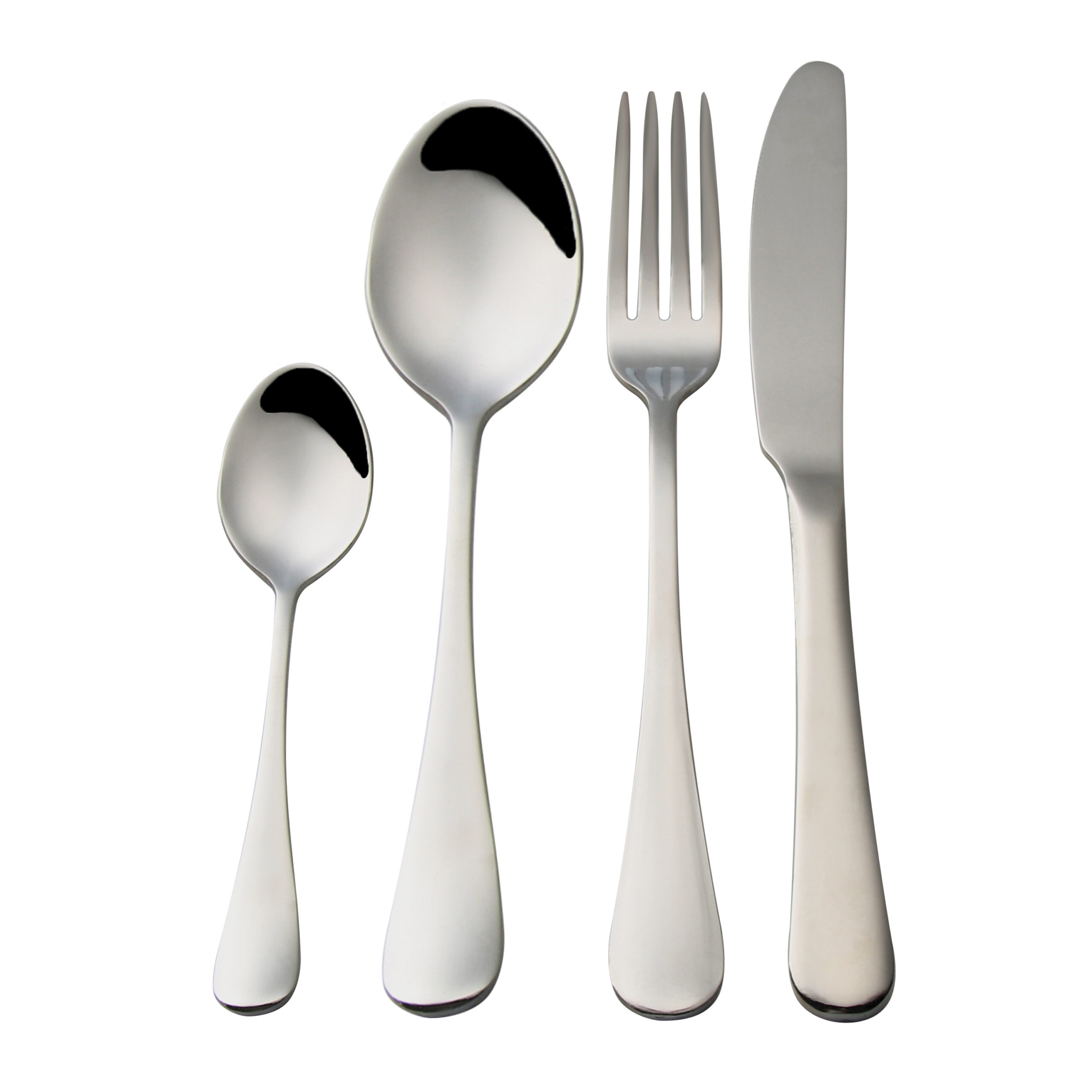 Luxury mirror-polished stainless steel cutlery set with elegant classic design

