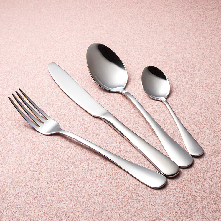 Luxury mirror-polished stainless steel cutlery set with elegant classic design

