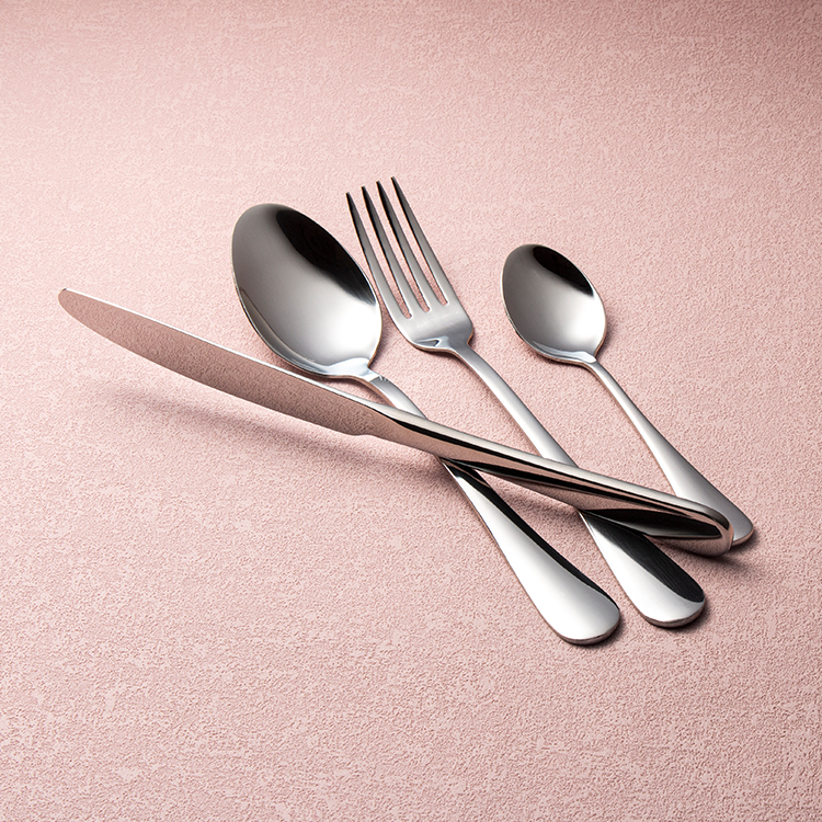 Luxury mirror-polished stainless steel cutlery set with elegant classic design

