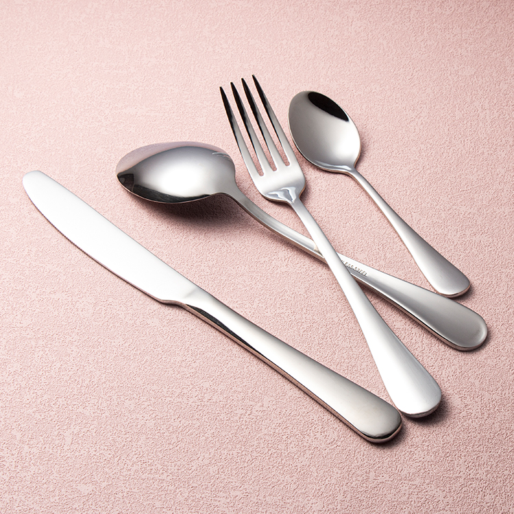 Luxury mirror-polished stainless steel cutlery set with elegant classic design

