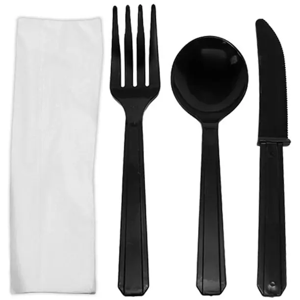 Matte Black Stainless Steel Cutlery Set for Restaurants