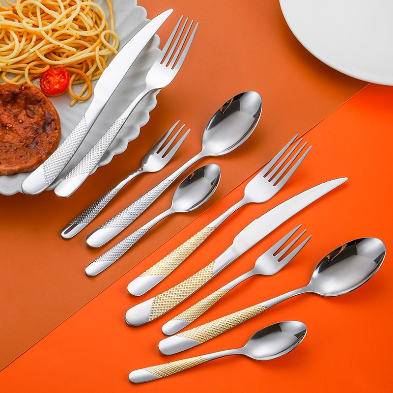 High-performance stainless steel flatware set with polished silver finish

