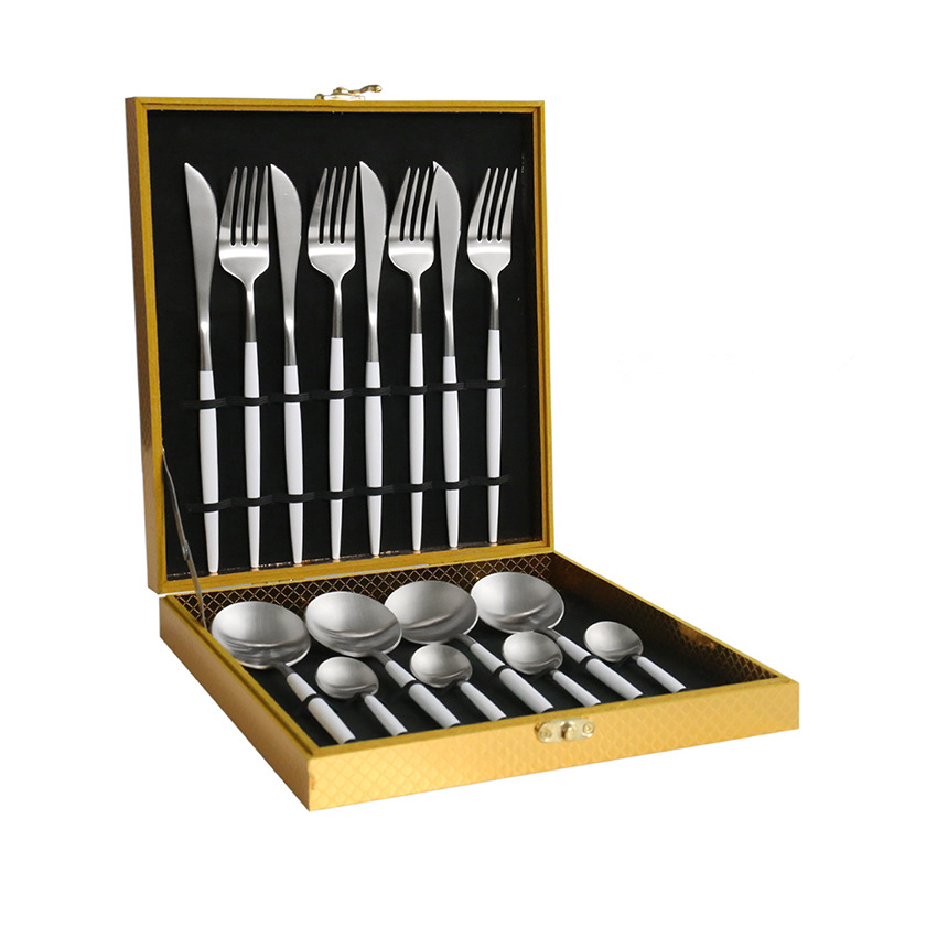 High-performance stainless steel flatware set with polished silver finish

