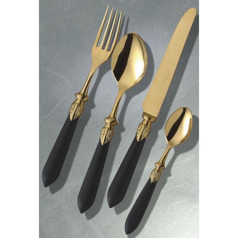 High-end stainless steel flatware set with polished finish for fine dining

