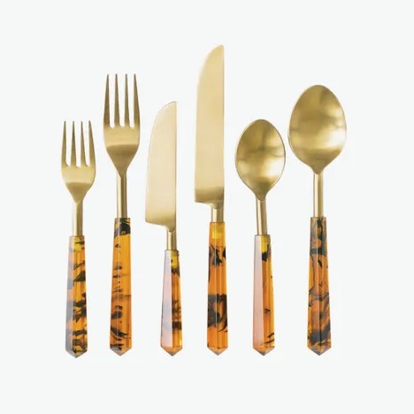 Elegant Gold Plated Stainless Steel Cutlery Set – Fork Knife Spoon