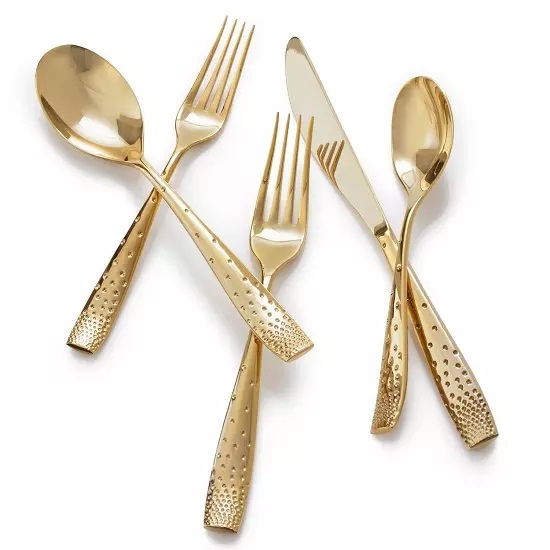 Elegant Gold Plated Stainless Steel Cutlery Set – Fork Knife Spoon