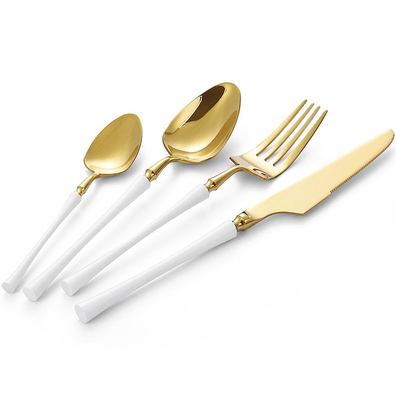 Elegant Gold Plated Stainless Steel Cutlery Set – Fork Knife Spoon