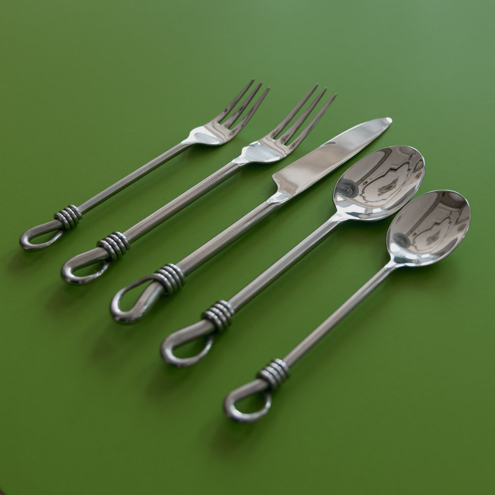 3-piece metal serving fork set Middle Eastern design stainless steel tableware

