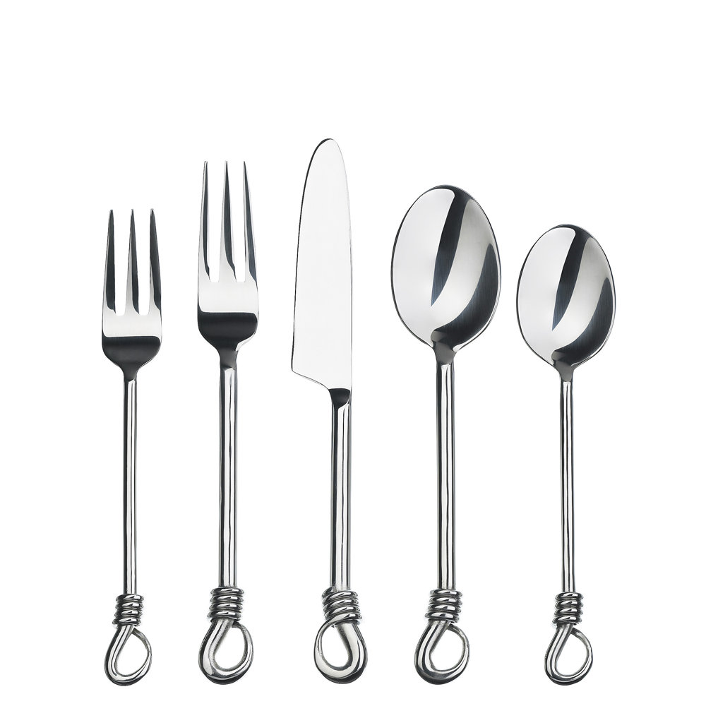 3-piece metal serving fork set Middle Eastern design stainless steel tableware

