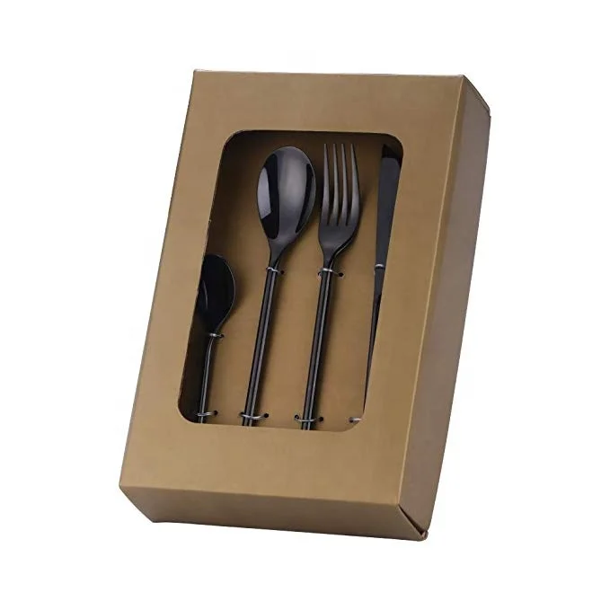 Elegant Black Party Flatware Set – Stainless Steel Silverware