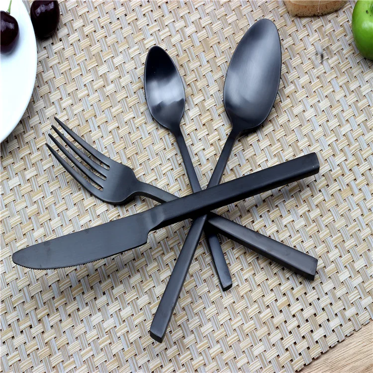 Elegant Black Party Flatware Set – Stainless Steel Silverware