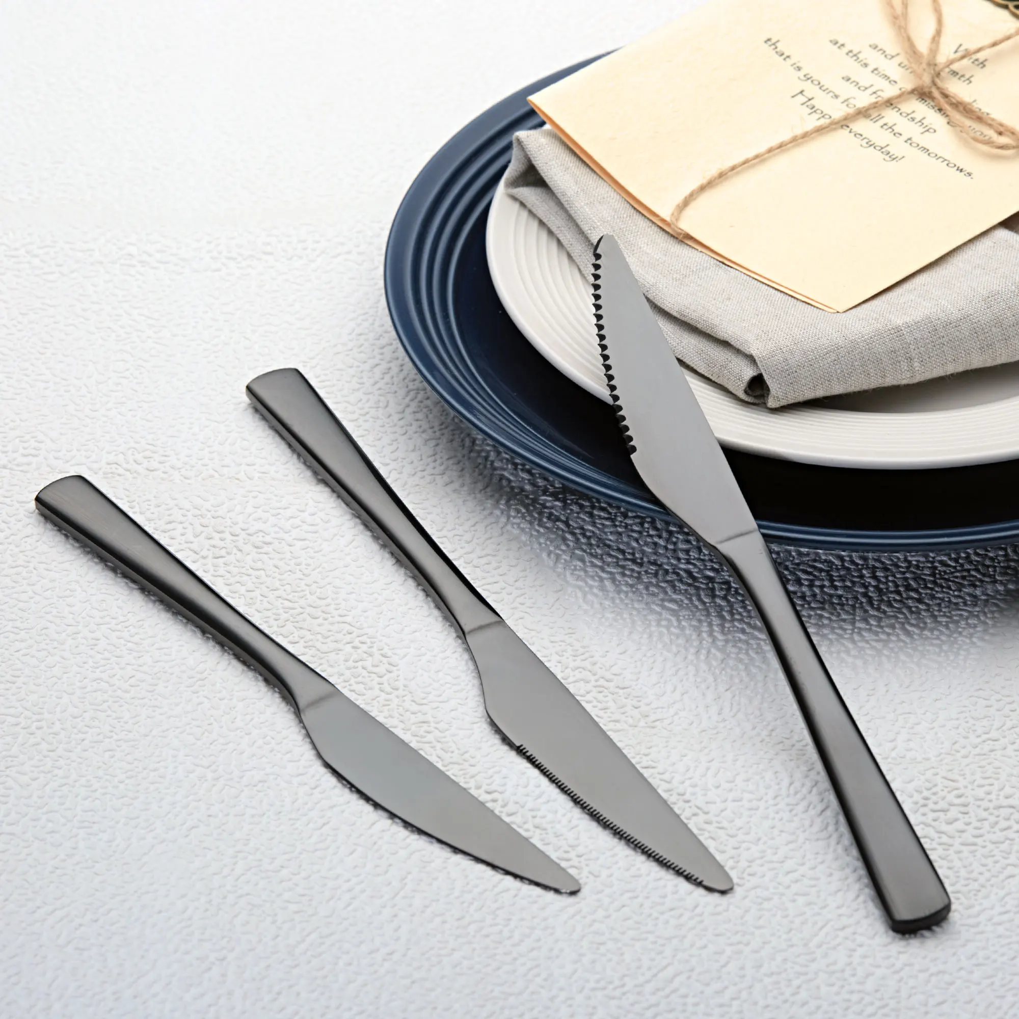 Elegant Black Party Flatware Set – Stainless Steel Silverware
