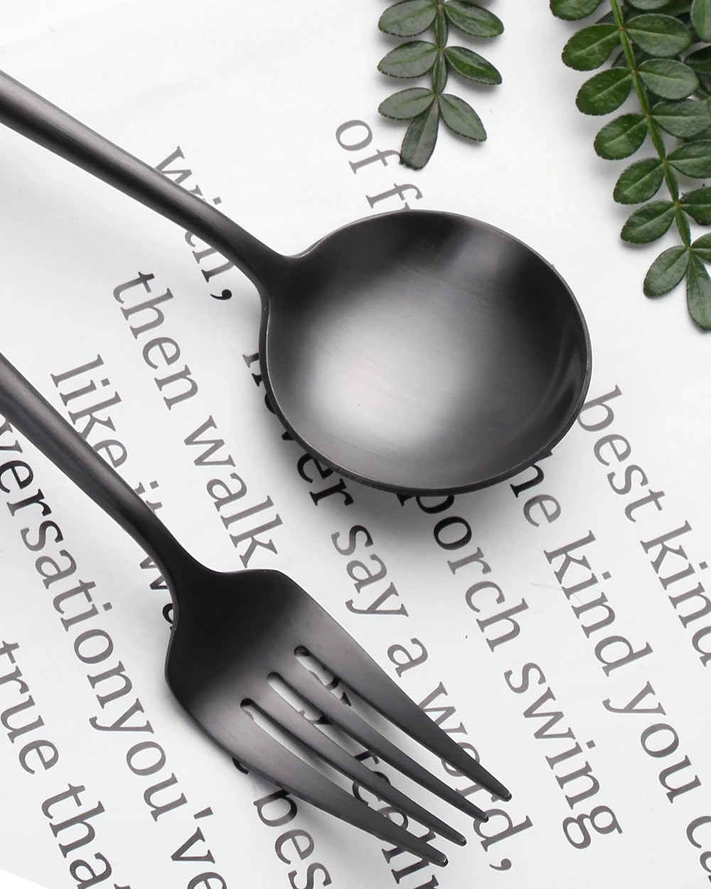 Elegant Black Party Flatware Set – Stainless Steel Silverware