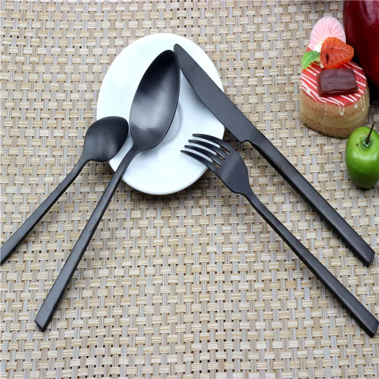 Elegant Black Party Flatware Set – Stainless Steel Silverware