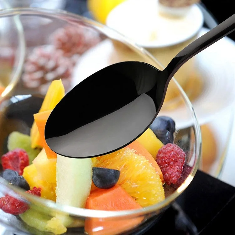 Matte Black Stainless Steel Flatware Set Spoon Fork Knife