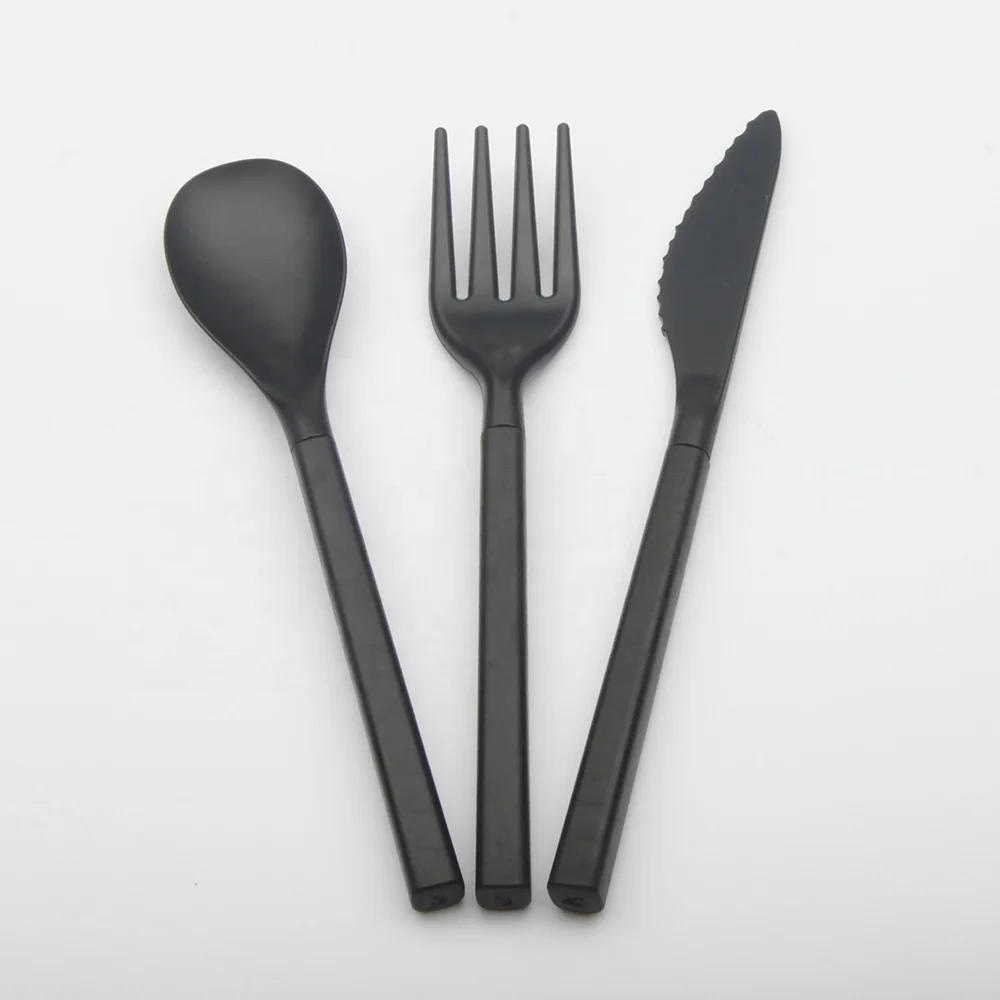 Wholesale Modern Black Spoon Fork Knife Cutlery Set