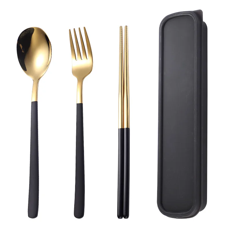 Wholesale Modern Black Spoon Fork Knife Cutlery Set